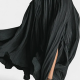 Ensemble Orren à Col Montant avec Jupe Plissée Noire