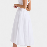 Robe Midi Margie avec Décolleté en V et Imprimé Floral Romantique