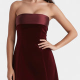 Robe Mini en Velours Sariya avec Ourlet