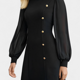 Robe Jacequeline A-Line avec Boutons et Col Rond