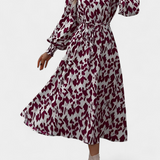 Robe Nerin A-Line avec Imprimé Léopard et Taille Ajustable