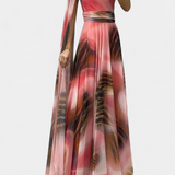Robe Maxi Cedara à Une Épaule avec Détail Floral