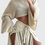 Ensemble Décontracté Maeva en Deux Pièces avec Ouverture et Nœud