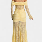 Robe Maxi Bruma en Dentelle avec Volants Sans Bretelles