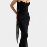 Robe Maxi en Maille Blair avec Corset Froncé
