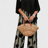 Ensemble Asymétrique Aleida avec Top et Pantalons Imprimés