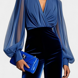 Analisse Mono avec Décolleté en V et Pantalon Large