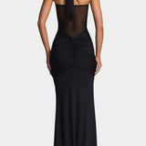 Robe Maxi Florian avec Décolleté Halter et Silhouette de Sirène