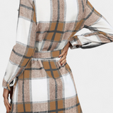 Robe Chemise Mini Check Masia avec Ceinture