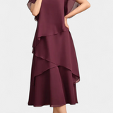 Robe Asymétrique en Chiffon Cornelia avec Silhouette Fluide