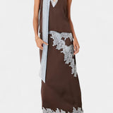 Ensemble Top et Jupe Elvira avec Panneaux en Dentelle Contrastée