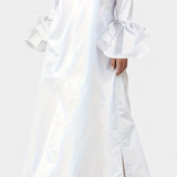 Robe Urbaine Longue Ramona avec Col Chemise et Manches Volantes