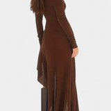 Robe Longue Asymétrique Recife à Une Épaule et Manches Longues