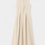 Mono sans manches à jambes larges Blanche avec plis et col rond