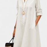 Robe en Coton Larissa avec Col Revers