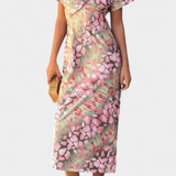 Robe Triana avec Imprimé Abstrait et Décolleté en V