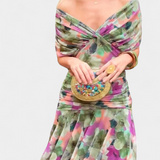 Robe Longue Alondra avec Imprimé Floral Fantaisie et Décolleté en V