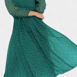Robe Midi à Pois Cymene avec Manches Bouffantes