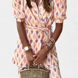 Ensemble Araceli Imprimé avec Blazer et Pantalons Évasés