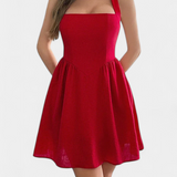 Robe Mini Kassandra avec Col Halter et Dos Découvert