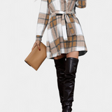 Robe Chemise Mini Check Masia avec Ceinture