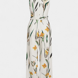 Mono Long Slara avec Décolleté en V et Ceinture Ajustable