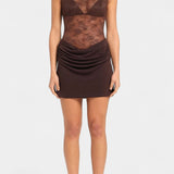 Robe Mini Sans Manches en Dentelle Nottola