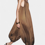 Mono Plissé Long Lucy avec Silhouette Décontractée