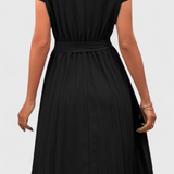 Robe Midi Élégante Luxie en Tissu Léger avec Coupe Fluide