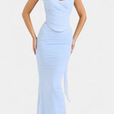 Robe Maxi en Maille Blair avec Corset Froncé