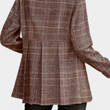 Blazer Peplum en Calico avec Revers en Pointe