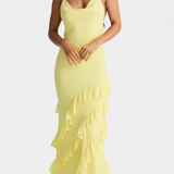 Robe Maxi Padeline avec Volants et Dos Nu