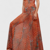 Ensemble Silvina Rétro en Maille avec Imprimé de Vagues et Coupe Fluide