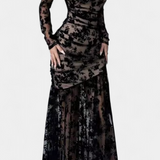 Robe Longue Fleurie Alvana avec Col Rond