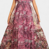 Robe Longue en Chiffon Mariana avec Imprimé Floral