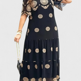 Robe en Maille Élégante d'Été Cathy avec Design Creux et Coupe Fluide