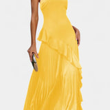 Robe Asymétrique à Une Épaule avec Volants Paige