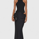 Robe Maxi Mafalda avec Style de Top à Bretelles et Silhouette Ajustée