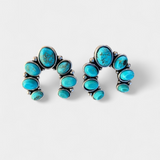 Boucles d'oreilles en forme de fer à cheval en pierre naturelle