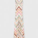 Robe Longue Agustina en Dentelle avec Décolleté en V et Motif Zigzag