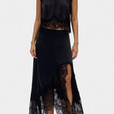 Ensemble de Jupe Midi en Dentelle Coralena avec Ourlet Asymétrique