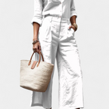 Ensemble Chemise Ample et Pantalons Capri en Rose