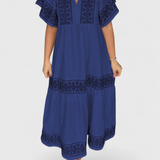 Robe Maxi Boho Allona avec Décolleté en V et Coupe Relaxée