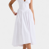 Robe Midi Margie avec Décolleté en V et Imprimé Floral Romantique