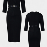 Robe Midi Ajustée Palamos avec Ceinture