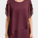 Robe Asymétrique en Chiffon Cornelia avec Silhouette Fluide