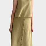 Ensemble en Coton Naha avec Gilet et Boutons Frontaux