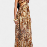 Robe Maxi Tasha avec Col Halter et Dos Ouvert avec Détails Découpés