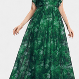 Robe Longue en Chiffon Mariana avec Imprimé Floral