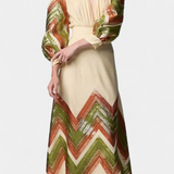 Body de manga bouffante Avenza avec jupe midi géométrique